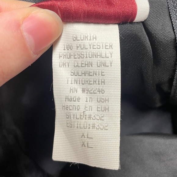 Vintage NWT Gloria Black Lace Beaded Fringe Sheer Torso Long Dress Sz XL - Picture 4 of 9